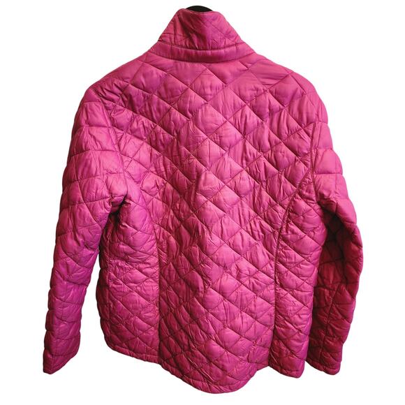 L.L.Bean Hot Pink Magenta Quilted Barn Jacket Cottagecore Prep L - Picture 3 of 8